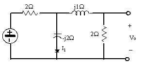 In the circuit shown, if V0=445° V, find I1