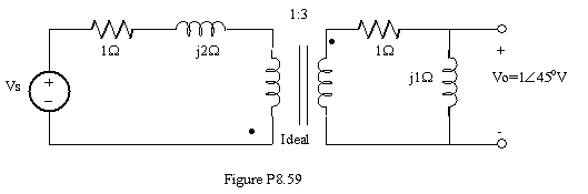 Determine Vs in the circuit in Figure P8.59