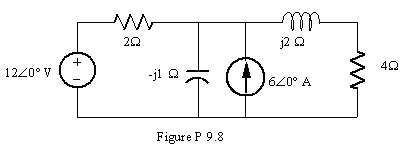 Given the circuit in Fig P 9.8 find the average power