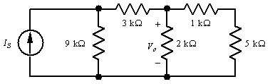 In the network shown, Vo = 6v.  Find Is