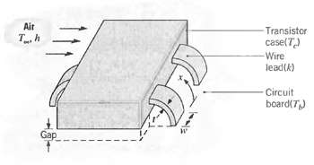 Air Transistor case(7) T h Wire lead(k) Circuit board(T) Gap 