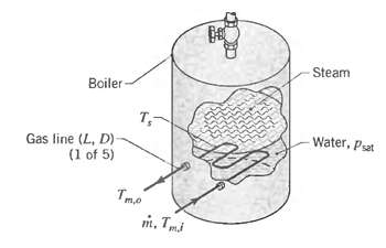 Steam Boiler- T, Water, Psat Gas line (L, D) (1 of 5) Tme m. Tmi 