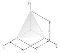 For the homogeneous tetrahedron of mass m shown, (a) Determine by