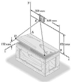 The 0.732 × 1.2-m lid ABCD of a storage bin is hinged along side