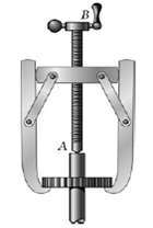 In the gear-pulling assembly shown, the square-threaded screw AB has a
