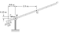 ABC and a 66-kg counterweight D is attached to a 24-mm-diameter