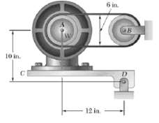 In the pivoted motor mount shown, the weight W of