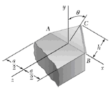 A thin triangular plate of mass m is welded along