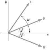 Form the vector products B Ã— C and B′ Ã— C, where B = BR