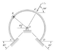 Rod ABCD is bent in the shape of a circular arc of radius 4