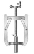 In the gear-pulling assembly shown, the square-threaded screw AB has