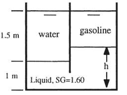 In Fig P2.13 the 20°C water and gasoline