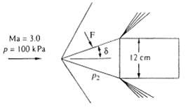 Air flows past a two-dimensional wedge-nosed