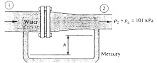 For the pipe-flow reducing section of Fig P3.54