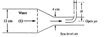 An open water jet exits from a nozzle