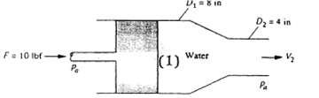 In Fig P3.174 the piston drives water at 20°C