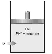 A piston€“cylinder device contains helium gas