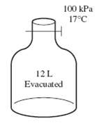 Consider a 12-L evacuated rigid bottle
