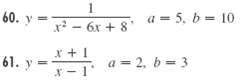 1 a = 5, b = 10 60. y x-6x + 8 61. y a = 2, b = 3 