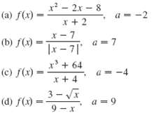 x - 2x - 8 x + 2 (a) f(x) - a = -2 x- 7 (b) f(x) |x-7|