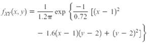 fr(x, y) = [(x - 1)? exp 1.2 0.72 - 1.6(x – 1)(v – 2) + (v – 2)*] 
