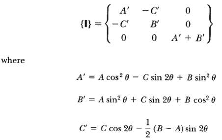 A' -C {I} -C' B' O A' + B' where A' = A cos 0- C sin 20 + B sin2 0 B' = A sin? 0 + C sin 20 + B cos? 0 C' = C cos 2e (B 