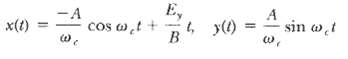 E, x(t) -A cos wt + 4, y(1) sin w i 