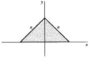 Where is the center of mass of the isosceles right