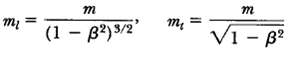 The expression for the ordinary force is F = d/dt (mu/√1 –