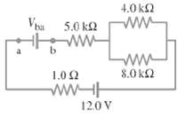 The current through the 4.0-kΩ resistor in Fig