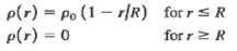 p(r) = Po (1- r|R) for rsR for rSR Po (1- r|R) for r> R p(r) = 0 