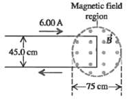 Magnetic field region 6.00 A 45.0 cm -75 cm- 