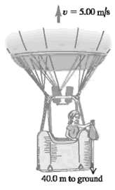 A hot-air balloonist, rising vertically