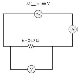 An AC power supply produces a maximum