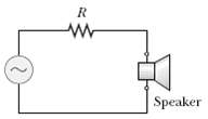 An audio amplifier, represented