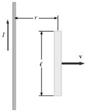A conducting rod moves with a constant