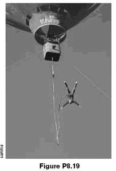 A daredevil plans to bungee-jump from a balloon 65.0 m