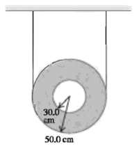A uniform hollow disk has two pieces