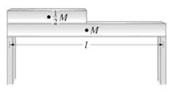 A uniform steel beam has a mass of 940 kg.