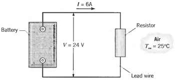 I = 6A Resistor Battery- Air V = 24 V T= 25°C Lead wire 