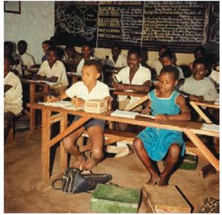 This photograph shows Nigerian students in a classroom. Why do