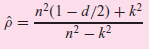 n2(1 – d/2) + k2 p = n² – k2 %3D 