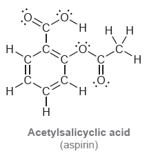 TH. H H H. .C. TH. .C: .Č. `H Н Acetylsalicyclic acid (aspirin) Dーエ 