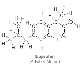 Н Н. н. нн Н. Н. H. Н I II II :O. Н. C. н ннн н Ibuprofen (Advil or Motrin) 