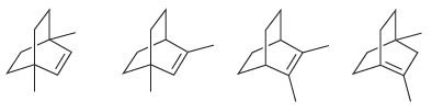 Arrange the following alkenes in order of increasing stability: