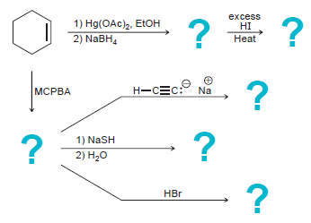 excess HI Heat 1) Hg(OAc), Etон 2) NABH, Н-СЕс: Na MCPBA 1) NaSH 2) H20 HBr 