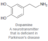 но. NH2 но Dopamine A neurotransmitter that is deficient in Parkinson's disease 