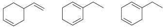 Compare the following three isomeric dienes:(a) Which compound will liberate