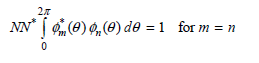 NN* | (e) ,(0) de = 1 for m = n 