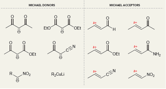 MICHAEL DONORS MICHAEL ACCEPTORS EtO &+ OEt `H &+ CEN OEt OEt `NH2 R. NO2 R2CuLi &+ CEN NO2 